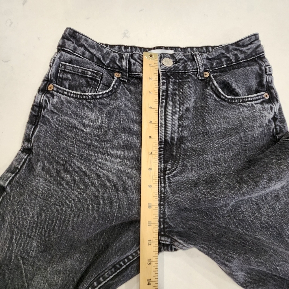 ZARA Jeans Womens Size 8 Black Skinny Leg Denim Stretch High Rise Zip Closure - Picture 9 of 12
